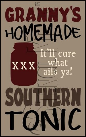.557 * Granny's Homemade Southern Tonic Country Western Stencil 11.25x18 