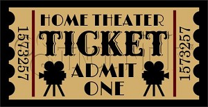 3566 * Home Theater Ticket Stencil 9.25x18 