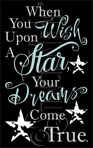 3571 * Wish Upon A Star Kids Room Stencil 11.25x18 