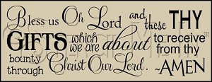 3603-Bless Us Oh Lord Grace Prayer Stencil 9.25x24 