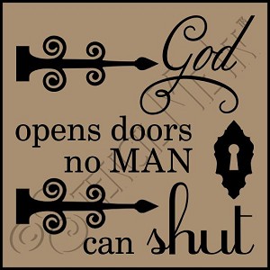 3615 * God Opens Doors Christian Faith Stencil 11.25x11.25 
