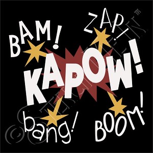 3633 * Super Hero Comic Book Action Words Stencil 11.25x11.25 