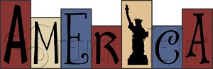 3636 * America Word Art Block Stencil Set 