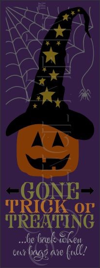 3648 * Gone Trick Or Treating Jack O' Lantern Halloween Stencil 