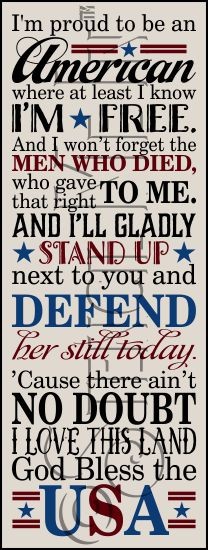3692 * Proud To Be An American Patriotic Stencil 11.25x30 