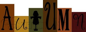 3694 * Autumn Word Art Stencil Set 