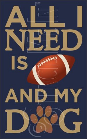 3722 * All I Need Is Football & My Dog Stencil 