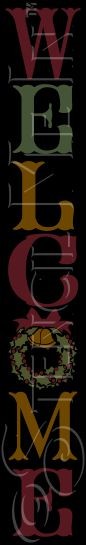 3737 * Tall Porch Welcome Wreath Christmas Greeting Stencil 