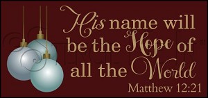 3743 * His Name Will Be The Hope Stencil Religious Christmas Stencil 