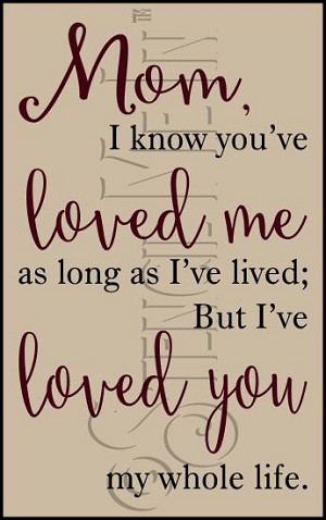 3789 * Mom I Know You've Loved Me Phrase Stencil 11.25x18 