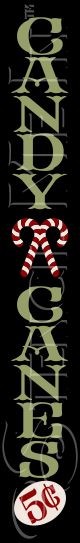 3795 * Tall Porch Candy Canes 5¢ Christmas Greeting Stencil 