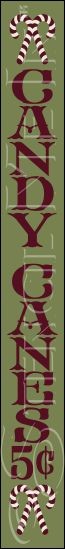 3797 * Candy Canes Christmas Holiday Stencil 3.5x30 