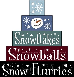 3805 * Snowflakes Snowballs Snow Flurries Winter Shelf Sitter Stencil Set 