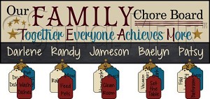 3811 * Our Family Chore Board Stencil 7.25x24 