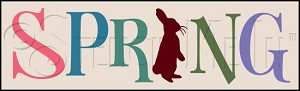 3857 * Spring Vintage Bunny Stencil 