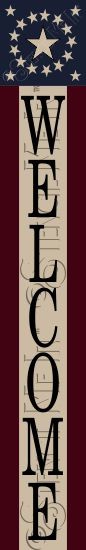 3858 * Tall Porch Welcome Americana Flag Patriotic USA Greeting Stencil 