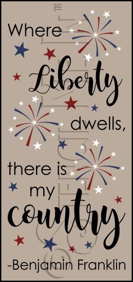 3872 * Where Liberty Dwells Patriotic Americana Stencil 11.25x24 