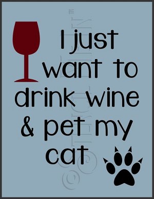 3080 * Drink Wine & Pet My Dog 9.25x12 