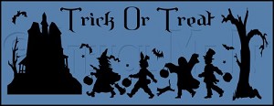 433 * Trick Or Treat Halloween Stencil 9.25x24 