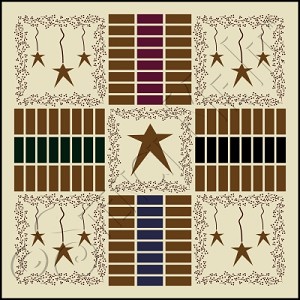479 * Rusty Stars & Berry Vines Parcheesi 18x18 
