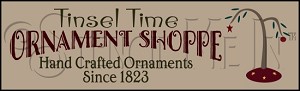 563 * Tinsel Time Ornament Shoppe Christmas Stencil 7.25x24 