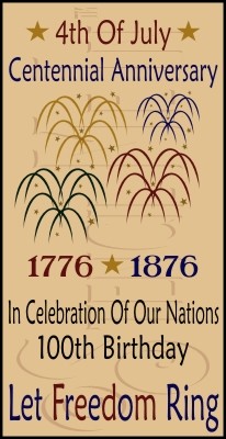 860 * 4th Of July Centennial Anniversary 9.25x24 