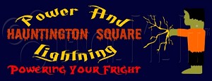 911 * Hauntington Square Power and Lightning Halloween Stencil 9.25x24 