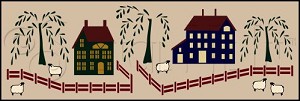 959 * Primitive Saltbox Wall Border 8x24 