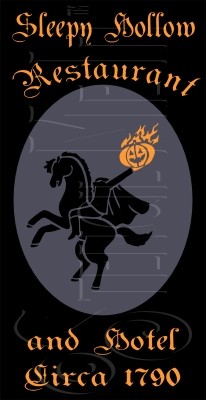 980 * Sleepy Hollow Restaurant and Hotel Halloween Stencil 9.25x18 