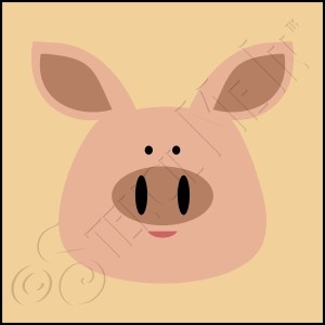 889-CA676 * Little Pig Face 4x4 