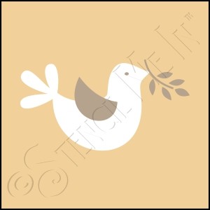 889-CA679 * Dove with Olive Branch 4x4 