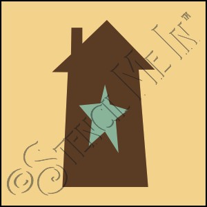 CA719 * Primitive House Art Stencil 4x4 