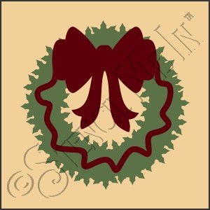 CA764 * Christmas Wreath Art Stencil 4x4 
