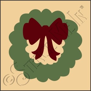 CA765 * Christmas Wreath Art Stencil 4x4 