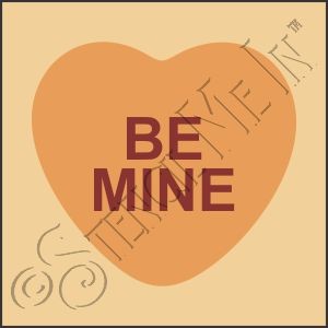 CA771 * Be Mine Valentine Heart Stencil 4x4 