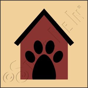 CA797 * Dog House Art Stencil 4x4 