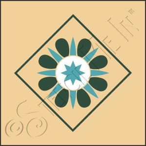 CA800 * Folk Art Quilt Square Stencil 4x4 