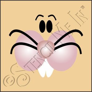 CA817 * Bunny Face Art Square Stencil 4x4 