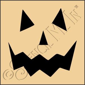 CA858 * Jack O Lantern Face Stencil 4x4 