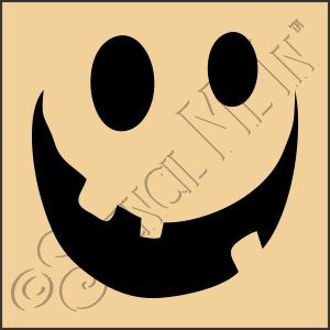 CA861 * Jack O Lantern Face Stencil 4x4 