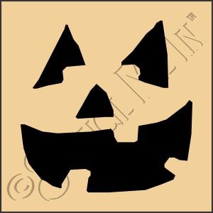 CA864 * Jack O Lantern Face Stencil 4x4 