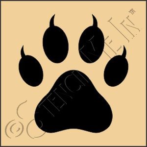 CA866 * Kitty Cat Paw Art Square Stencil 