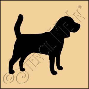 CA873 * Puppy Dog Art Square Stencil 4x4 