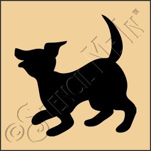 CA874 * Puppy Dog Stencil 4x4 