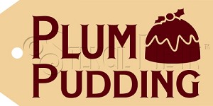 1675-HT43 * Plumb Pudding Hang Tag Stencil 2.375x4.75 